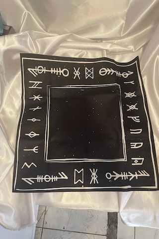 Tarot Örtüsü Sunak Run Taşları Örtüsü Sunak Nordic Runes Örtüsü Sunağı El İşi Ouija