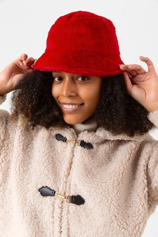 Kadın Peluş Bucket Şapka 1102 Rkş-01 Kırmızı Kırmızı
