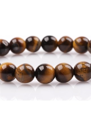 Tesbih Sakarya Kaplangözü Doğaltaş Unisex Bileklik Kahverengi