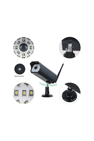 30Led Siyah Kamera Görünümlü Solar Hareket Sensörlü Bahçe Lambası