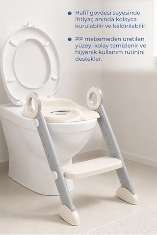 Babyjem Basamaklı Katlanır Klozet Adaptörü Kum Beji