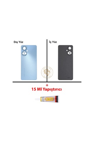 Tecno Camon 19 Pro Mavi Uyumlu Arka Kapak + B7000 Yapıştırıcı Arka Cam Batarya Pil Kapağı Back Cover Diğer