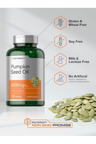 Horbäach Pumpkin Seed Oil 3000mg 120 Softgel Aromasız