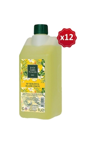 Eyüp Sabri Tuncer Klasik Limon Kolonyası Yedek Şişe 1 Litre X 12 Adet