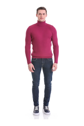 Hatemoğlu Fuşya Slim Fit Fitilli Balıkçı Yaka Yünlü Triko Kazak 34232023a0 Fuşya