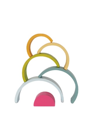 6'lı Pastel Renkler Waldorf Gökkuşağı Ahşap Oyuncak