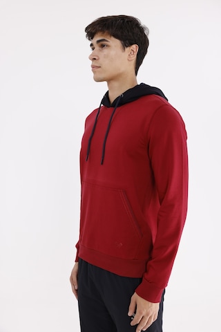 Rowinger Kanguru Cepli Ayarlanabilir Kordonlu Ribana Manşetli Rahat Kesim Kapüşonlu Sweatshirt Burgundy
