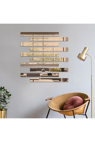 Decorıta Ayna - 10'Lu Takım Şerit Ayna Çok Renkli