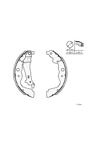 Mga Dacia Dokker 2012-2021 Arka Fren Balatası Takım 228x42 Mm