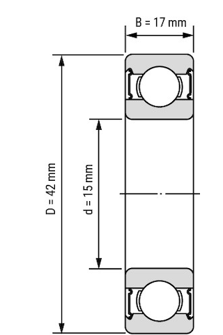 Ors 62302 2rs Rulman 15x42x17