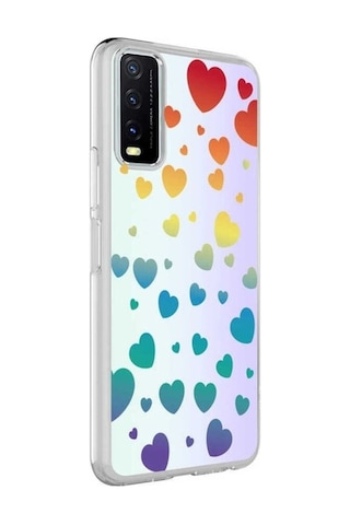 Vivo Y11s Kılıf Zore M-blue Desenli Kapak Heart No3