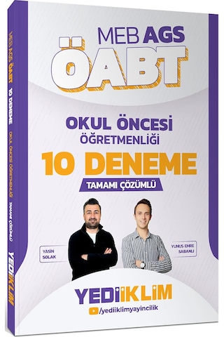 Yediiklim Meb Ags Öabt Okul Öncesi Öğretmenliği Soru+deneme Seti Yasin Solak Ve Yunus Emre Sabanlı
