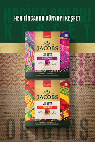 Jacobs Origins Guatemala + Origins Colombia Nespresso Uyumlu Alüminyum Kapsül Kahve 36 Kapsül Diğer