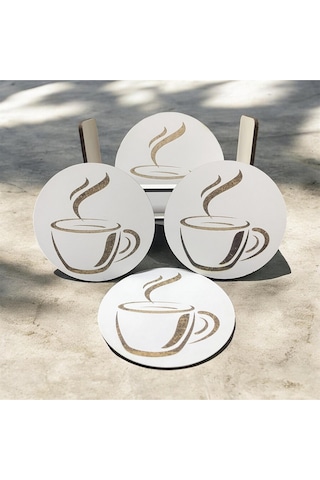 6 Lı Mdf Bardak Altlığı Dekoratif Ecceca1028 Karışık