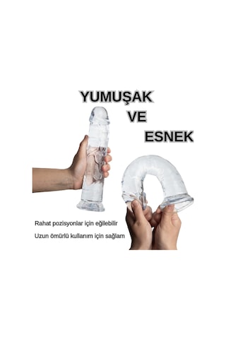 Red Fox Myst Color Dildo Realistik Jel Dokuda Testissiz Ultra Yumuşak Şeffaf Yapay Penis 20 Cm