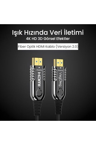 4k 60hz 18gbps Hdr Arc Hdcp Fiber Optik Hdmı 2.0 Kablo 90 Metre