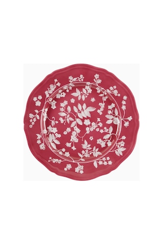 Cabana X Ginori 1735 Çiçek Desenli, Italyan Tasarımı Porselen Yemek Tabağı Kırmızı