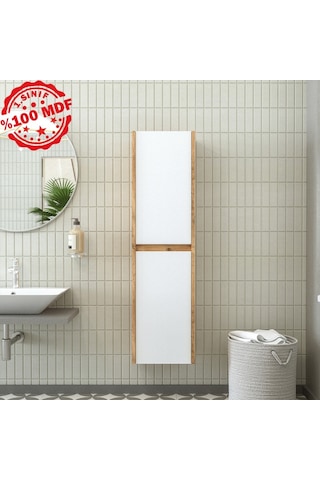 Banos Roomart Ayaksız 2 Kapaklı Ahşap-Mat Beyaz 130 x 35 CM Boy Beyaz