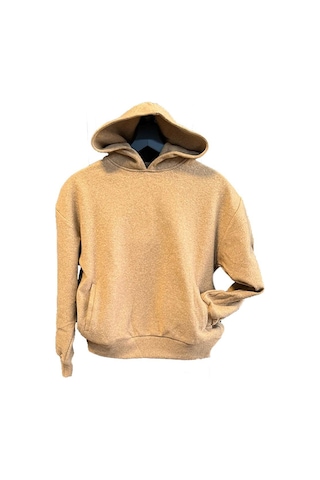 Soultextile Unisex Kapşonlu Çocuk Sweatshirt Camel Açık Kahverengi