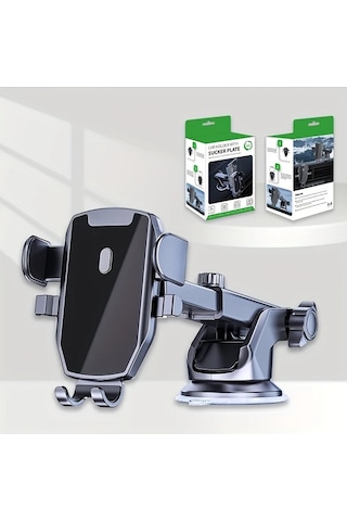 Xuweiwei Uzatılabilir Kollu Tek Tıklamayla Cikarilabilen 360 Derece Donebilen Siyah Vantuzlu Araba Tutucu D46 6 Gps Akilli Telefon Tablet Icin Pvc