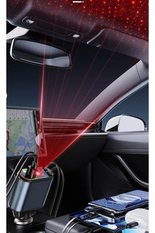 66w Acl Led Işık Tavan Aydınlatmalı 4ın1 Çift Kablolu Hızlı Şarj