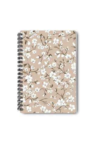 Mini Çiçekler Tasarım 4'lü Defter Seti - A5 Boyut, Tel Spiralli - Günlük, Ajanda, Okul Ve Anı Defteri A5, Çizgi