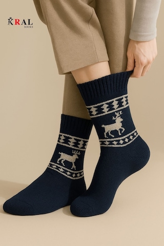 Unisex 3'lü Alpaka Yünlü Çorap Termal Kalın Yumuşak Kışlık Bot Çorabı Asorti