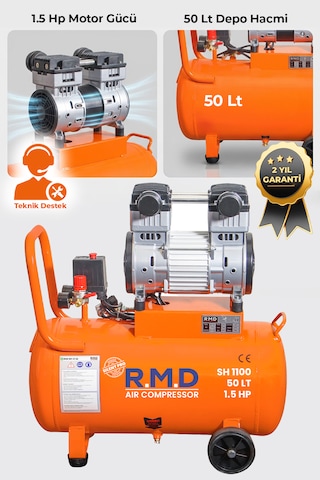 R.m.d Kompresör 50 Lt Sessiz Ve Yağsız Hava Kompresörü I Sh1100 R.m.d Kompresör 50 Lt Sessiz Ve Yağsız Hava Kompresörü I Sh1100