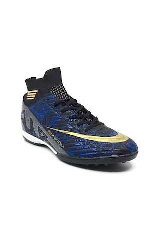 Taşpınar Laliga Erkek Günlük Çoraplı Halı Saha Krampon Spor Büyük Numara Ayakkabı 45-47 Siyah Lacivert Siyah - Lacivert