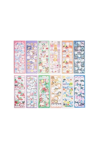 5 Adet 12 Cm X 4 Cm Çıkartma Lazer Sticker Seti Defter Telefon Süsü Çok Renkli