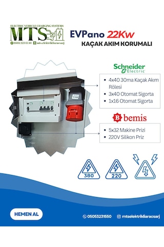 22 Kw 5 32 Schneider Kaçak Akım Roleli 60 40 20 Cm İp66 Hallogen Free Abs Taşınabilir Elektrikli Araç Şarj Cihazı Kombinasyon Kutusu Panosu Dış Ortama Uygun 22kw 11-22kw