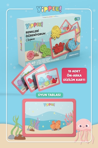 Renkleri Öğreniyorum Okyanus Canlıları Renk Eşleştirme Oyunu 40 Parça
