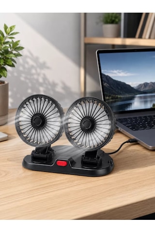 Araç Karavan Ve Tır İçin Çift Fanlı Mini Vantilatör