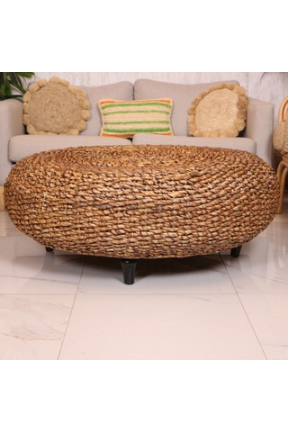 Acacia Akasya Ağacı Ve Doğal Abaka Orta Sehpa120x46 Cm Naturel
