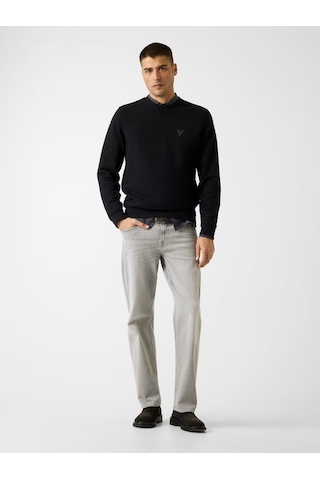 Guess M6rq08kcn01 Cn Ls Basic Erkek Sweatshirt Siyah