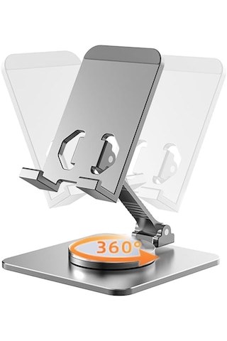 Metal Katlanabilir Telefon Tutucu Tablet Standı 360 Derece Dönen