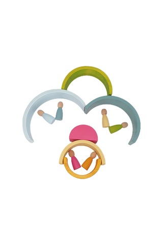 6'lı Pastel Renkler Waldorf Gökkuşağı Pegli Set Ahşap Oyuncak