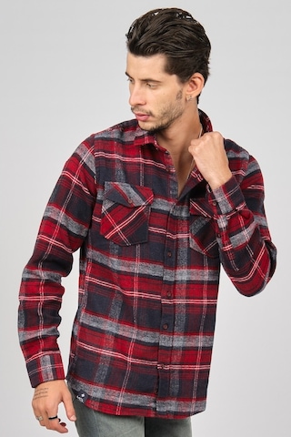 Mcl Erkek Çizgili Çift Cepli Oduncu Gömlek 2072702 Lacivert Lacivert