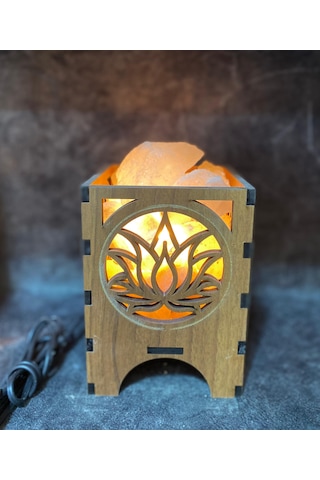 Çankırı Ahşap Lotus Model Tuz Lamba