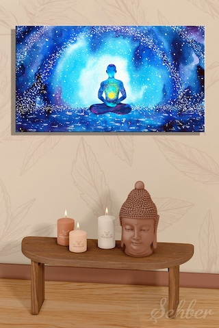 Kanvas Tablo Yatay Tekli Yogo Meditasyon Ruh Sağlığı Ruhsal Şifa Soyut İllüstrasyon 2879