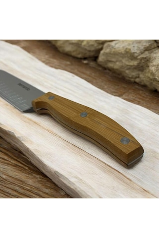 Peramari Bernardo Naturel Bamboo Line Santoku Bıçak 18 Cm Çok Renkli