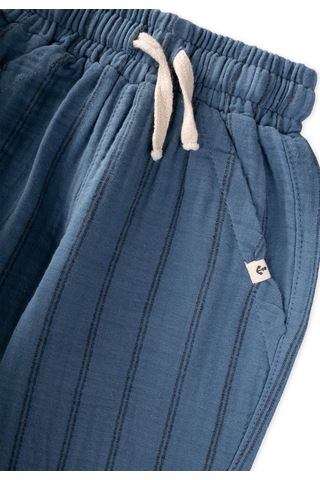 Cigit Müslin Şalvar Pantolon 1-6 Yaş İndigo Çift Çizgili Indigo