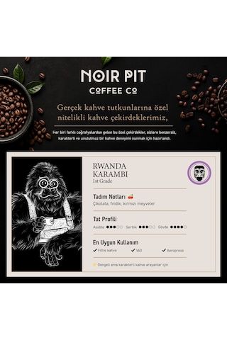 Noir Pit Coffee Co. Rwanda Karambi Ve Guatemala Çekirdek Kahve 2x250 G Diğer