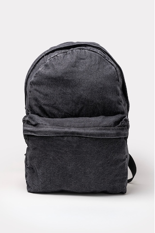 İcone Bag Icone Unısex Sırt Çantası, Yıkamalı Denim Çanta, Fermuar Kapamalı, Kot Sırt Çantası Gri - Siyah