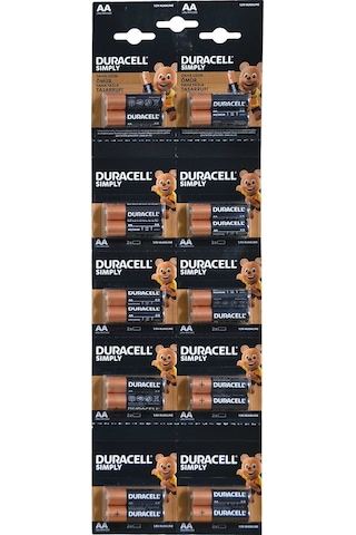 Duracell LR6/MN1500 AA Kartela Kalem Pil 20'li