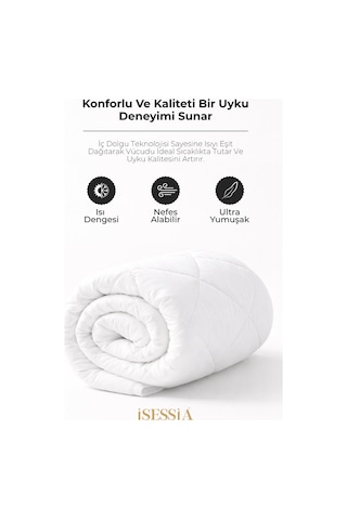 Liora Tek Kişilik Beyaz Yorgan Ultra Yumuşak Silikon Dolgulu Pofuduk 155x215 Cm
