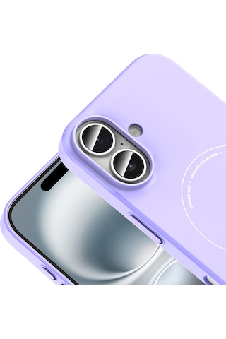 iPhone Uyumlu 17 Kılıf M-safe Şarj Özellikli Kamera Korumalı Ardx Elio Sert Pc Kapak - Lila Çok Renkli