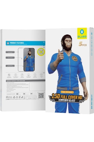 Blueo Apple iPhone 15 Uyumlu 0.26mm Full Cover Hd Paket Cam Ekran