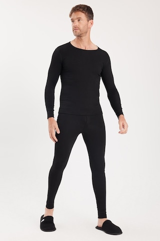 Tudors Erkek Slim Fit Dar Kesim Bisiklet Yaka Siyah Termal Alt Üst Takım-41730 SiYAH