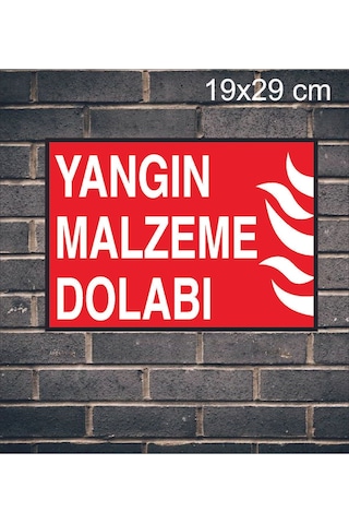 Yangın Malzeme Dolabı Metal Uyarı Levhası